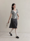 ribbon gray girly tops SI1185