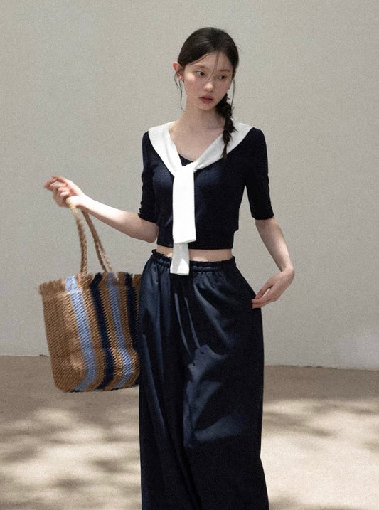 sailor mood navy tops SI1176