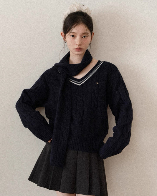 muffler v cut Knit SI1050