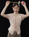 pink baby ribbon tops SI1195