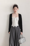dot point cami ＋black cardigan set SI1104