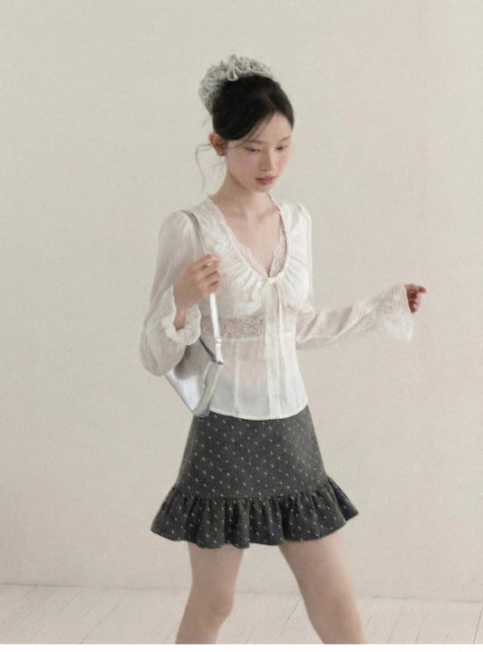 romantic white tops SI1093