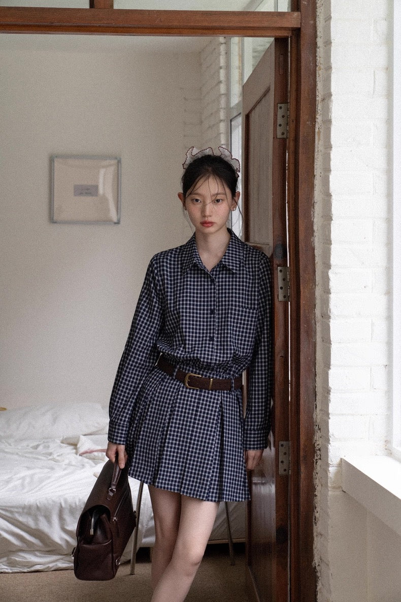 check blue one-piece SI1036