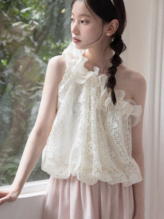 one shoulder frill tops SI1166
