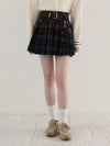 check pleats line skirt SI1032