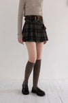 check pleats line skirt SI1032