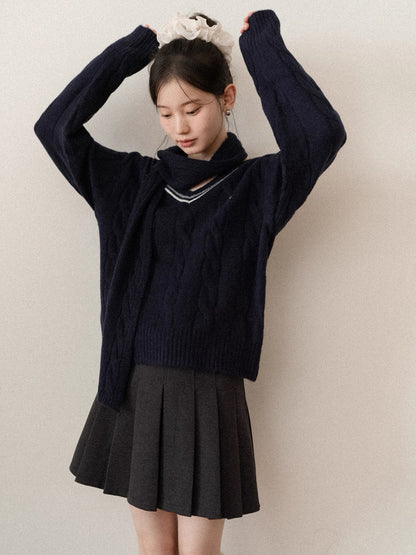 muffler v cut Knit SI1050