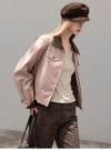 leather pink  jacket SI1220