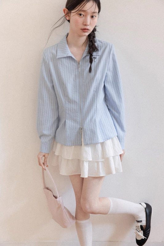 blue double zip tops SI1077