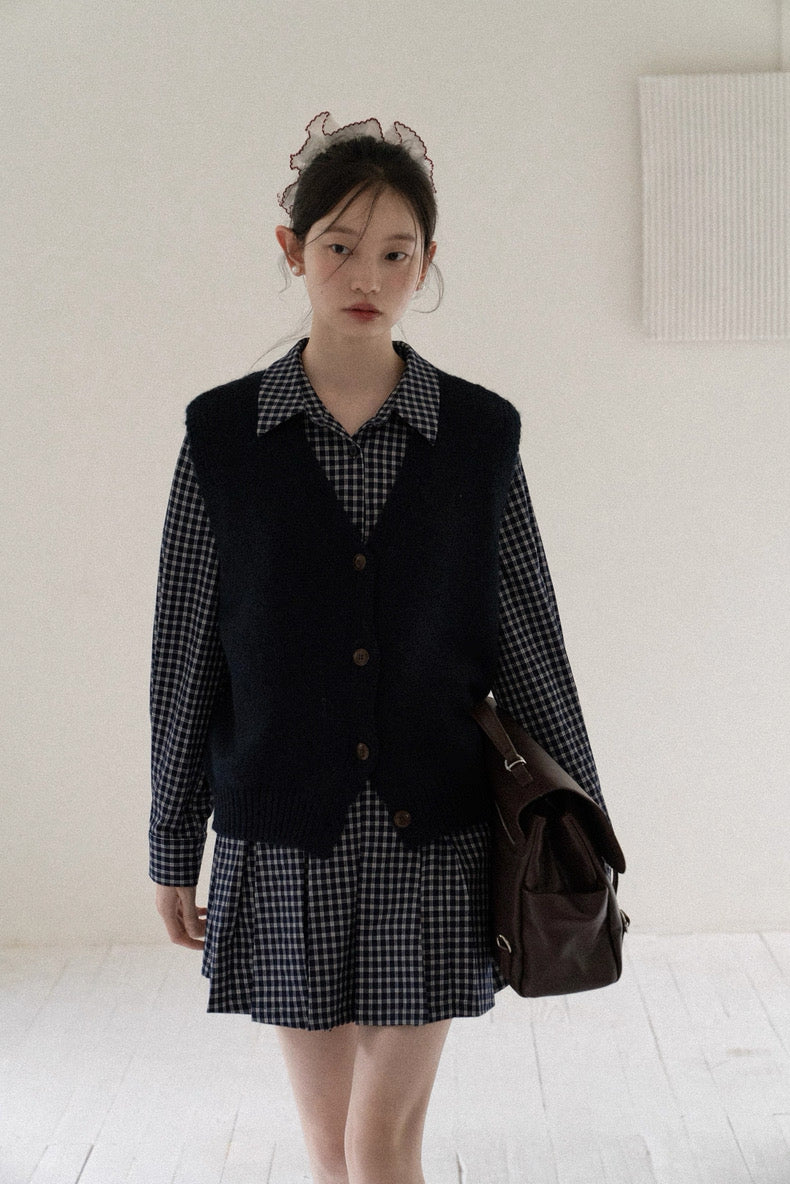 check blue one-piece SI1036