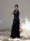 navy stylish tops & pants SI1187