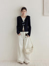 【pre oder】ribbon check mood tops SI1204