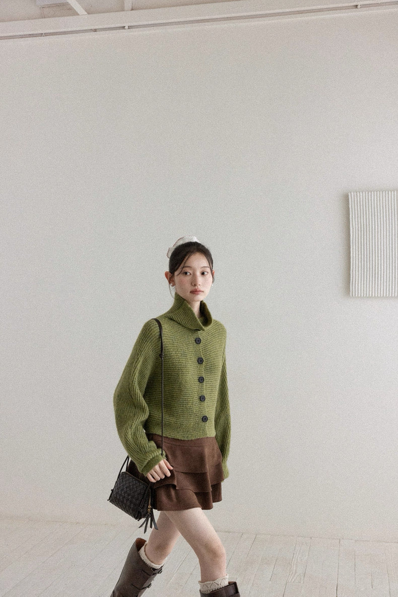 brown frill skirt SI1042