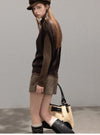 brown mood vest & tops & skirt SI1221