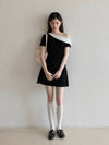 dot one shoulder one-piece SI1160