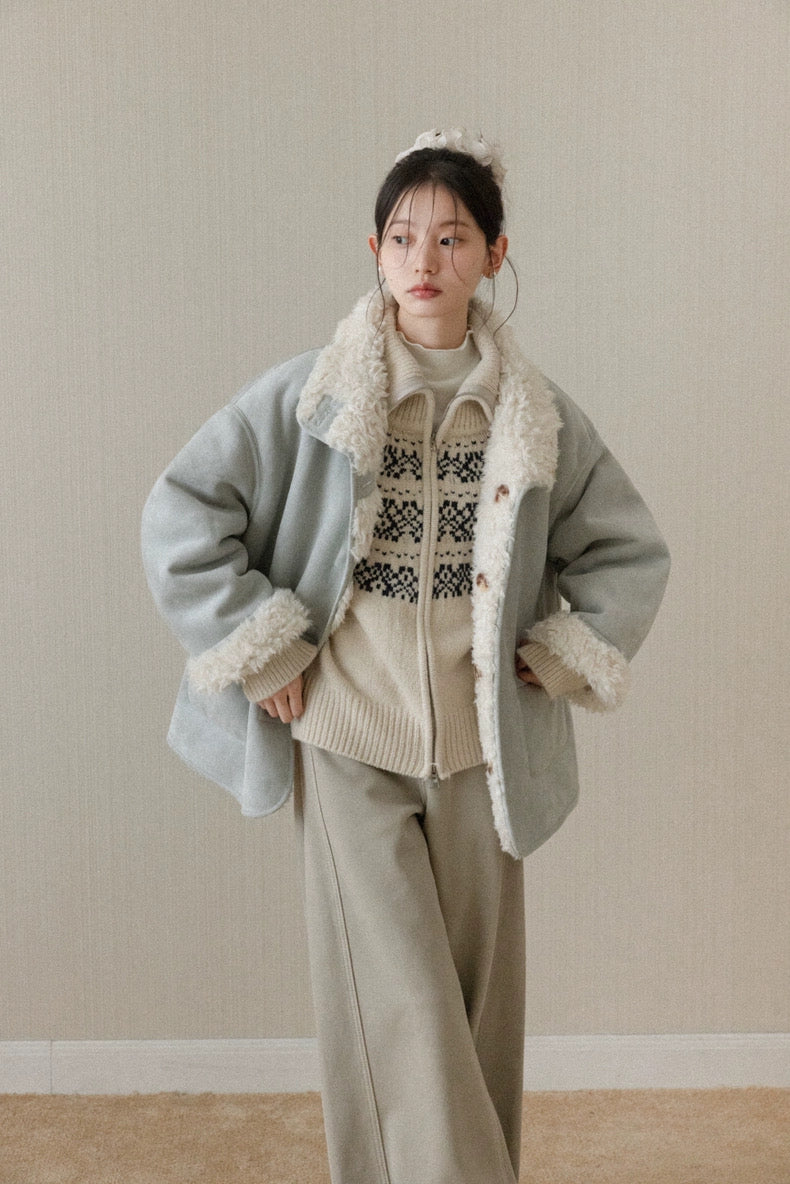 【Restock】reversible blue mood coat SI1047