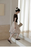 brown point tops & skirt SI1198