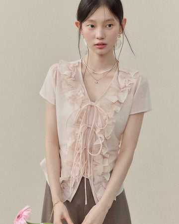 pink baby ribbon tops SI1195
