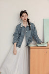 mood curler ribbon denim jacket  SI1074