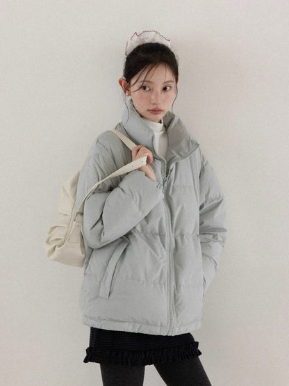 gray blue simple down jacket SI1038