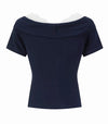 lace point navy tops SI1184