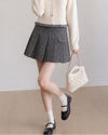 girly mood pleats gray skirt SI1262