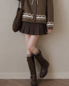 check mood brown skirt SI1266