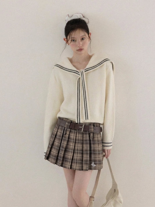 check brown mood skirt SI1081